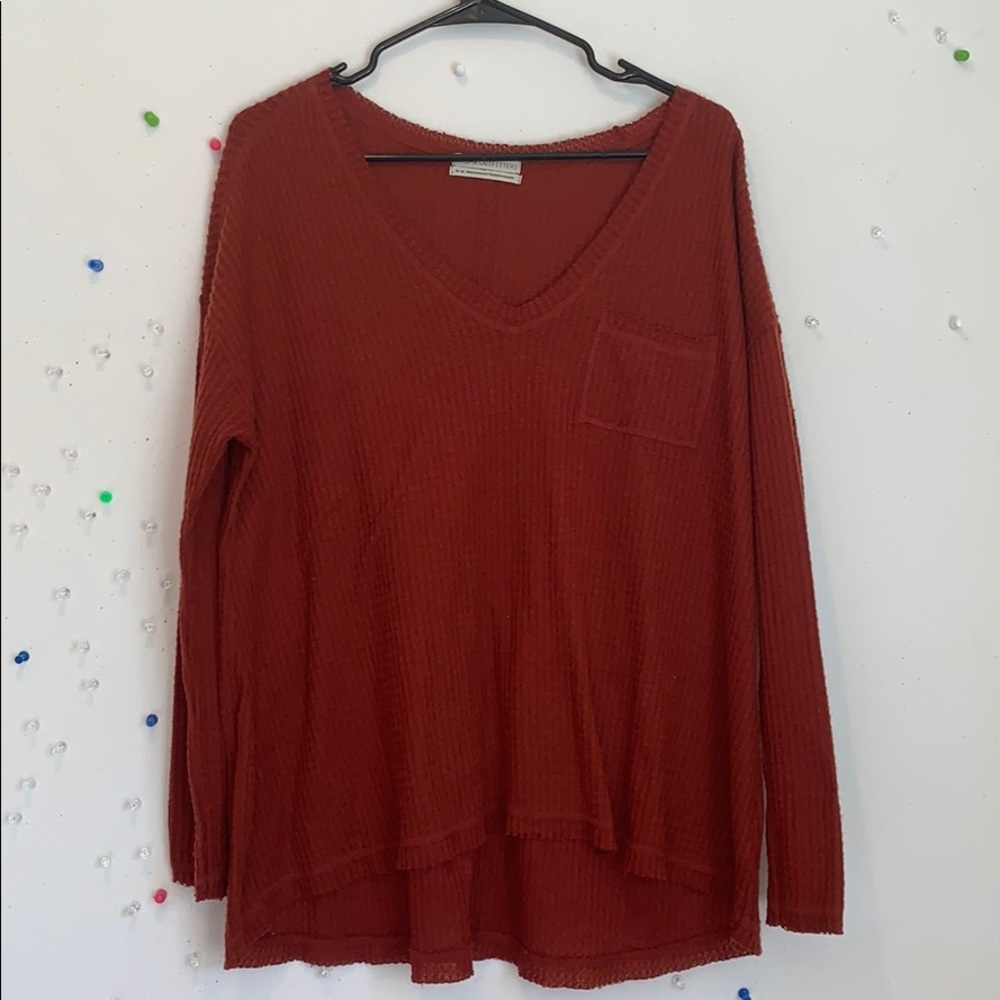V-neck Sweater with Front Pocket